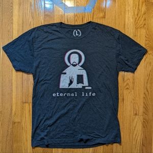 Jesus Christ Eternal Life Men's T-Shirt Vaporwave Size Large